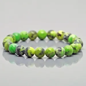 Natural Chrysoprase 8mm Smooth Round AA Grade Gemstone Beads <b>Stretch</b> <b>Bracelet</b> Healing Jewelry Wholesale - Product Image 2