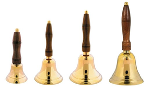 Campana de Mano Hecha a Mano de Latón Macizo con Mango de Madera, Campana de Llamada Vintage para Maestros, Escuela, Hogar, Oficina, Servicio de Cena, Boda - Product Image 2