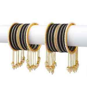 Juego de Brazaletes Islámicos de Lujo de Primera Calidad, Tono Dorado, Kundan, Joyería Tradicional para Mujer, Acabado Pulido, Personalizado - Product Image 2