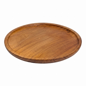 Assiette ronde en teck massif de qualité alimentaire, vaisselle en bois durable, artisanat balinais, vaisselle de luxe, outil de restauration - Product Image 1