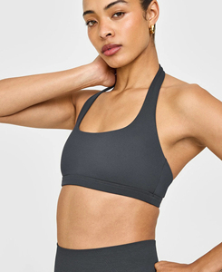 Soutien-gorge de sport pour femme 2026, col halter carré, idéal pour le yoga et la gym, séchage rapide, en Spandex/Coton, maintien moyen, prix bas, vente en gros - Product Image 4