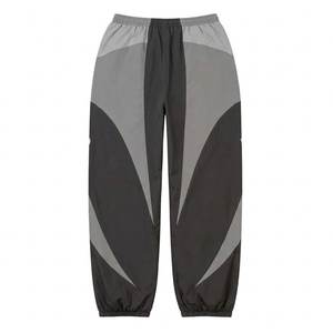 High Demand Custom Logo Black With Panels Men's Nylon <b>Wind</b> <b>Breaker</b> Pants Sets For Summer Breathable Vintage Streetwear Jackets - Product Image 5