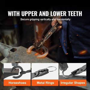 Pinces de forge en acier au carbone de 18 pieds avec rivets en acier A3 pour la forge et les sabots, formes courbées, multi-outils - Product Image 2