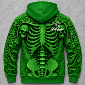 Sweat à capuche personnalisé en polyester premium avec sublimation 3D squelette, style streetwear gothique, pour hommes et femmes - Product Image 4