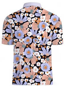 Men's Floral Print Short Sleeve Polo Shirt Casual Breathable Cotton Oxford Fabric Digital Printed Regular Fit - Product Image 6