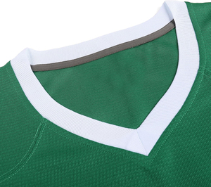 เสื้ออเมริกันฟุตบอล ผ้ายืดผสม ปักลายทวิลล์ ปักชื่อและหมายเลขผู้เล่นตามสั่ง ผู้ผลิต OEM ODM เสื้อคอวีชาย แขนสั้น - Product Image 4