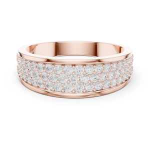 Anillo de Hombre de Oro Rosa de 10K con Diamante Cultivado en Laboratorio, Modelo Monarch Ice, Banda Prestige Brilliance, Anillo Urban Crown Pave, Banda Noble - Product Image 1