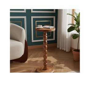 Mesa Auxiliar de Madera Hecha a Mano, Mueble Decorativo con Acabado Natural y Artesanía Experta para Dormitorio o Sala de Estar - Product Image 3