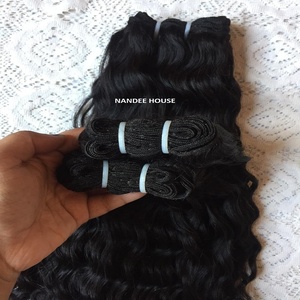 NANDEE HOUSE DHL Extensiones de Cabello Humano con Ondas Sueltas Estilo Superior, Color Natural, Doble Peso, 100% HD Lace, Doble Trama, para Máquina de Trenzado - Product Image 4