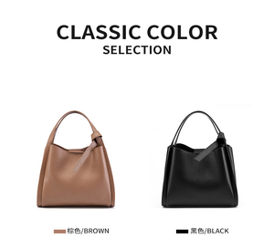 Bolsos de Mano de Moda para Mujer, Estilo Bandolera, Forma de Cubo, de Cuero Auténtico - Product Image 2