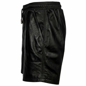Shorts en cuir de luxe pour hommes, motif uni, tissu en laine écologique, vêtements décontractés, service de marque privée personnalisé - Product Image 1