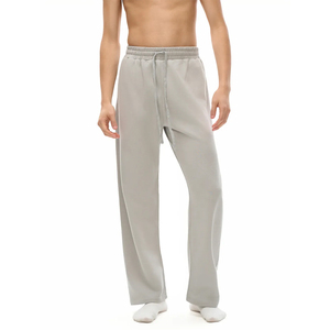 New Style 80% Cotton 20% Polyester <b>Men's</b> <b>Elastic</b> Waist Sweatpants 3 Pocket Style Drawstring Loose Fit <b>Men</b> <b>Trouser</b> Street Fashion - Product Image 2