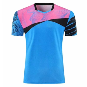 T-shirt de sport unisexe haute qualité à manches courtes, respirant, anti-humidité, pour tennis et badminton, sublimation, tendance - Product Image 1