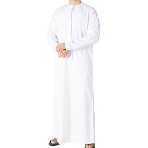 New 2026 Steel Blue <b>Men</b> <b>Thobe</b> Modern Saudi Style Jubba Long Sleeve Islamic Robe For <b>Men</b> Arabic Kandura Dishdasha Dress - Product Image 5