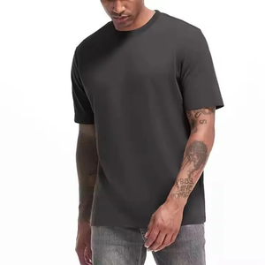 T-shirts Homme Col Rond Grande Taille Tendance 2025 – Coupe Oversize Épaules Tombantes en Coton Lourd - Product Image 4
