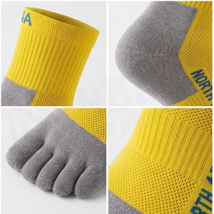 NORTH APPROACH Yellow 5 Toe Athletic <b>Socks</b> Ankle Length Breathable <b>Running</b> <b>Socks</b> for Adults Summer Season - Product Image 4