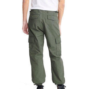 Pantalon cargo vert olive pour homme, toile, plusieurs poches, coupe droite, style workwear, respirant, poids moyen, pour l'automne - Product Image 4