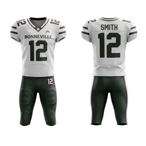 Uniforme de Fútbol Americano Personalizado OEM, Transpirable, 100% Poliéster, de Secado Rápido, con Logotipo Frontal Impreso por Sublimación, Corte Ajustado, Venta al Por Mayor - Product Image 5