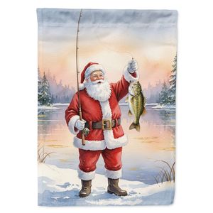 Decorazione Natalizia Solare da Giardino con Babbo Natale che Pesca, Grande Striscione Decorativo per Portico e Giardino, Opera d'Arte Premium - Product Image 1