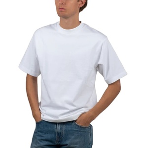 T-shirt de luxe pour homme 100 % coton, coupe oversize, délavé à l'acide, haute qualité, logo personnalisé, style vintage vieilli, motif uni - Product Image 1
