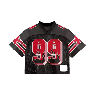 Maillot de football américain personnalisé, nouvelle collection, coupe oversize, en mesh, style hip-hop streetwear, rétro, pour équipe, en vente - Product Image 2