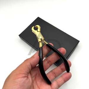 Pince à couper les extensions de cheveux Black Gold Bond Cutter en acier inoxydable, pince à fusion pour l'élimination des extensions, instrument de beauté - Product Image 3