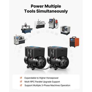 Convertitore di Fase Rotativo 5HP 14A Monofase e Trifase, Inverter e Convertitore con Ingresso/Uscita 208-240V, Espandibile per Maggiore Potenza - Product Image 5