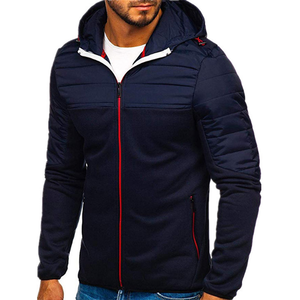 Sudadera con capucha informal de manga larga con cremallera para hombre con diseño de retazos, ropa de calle para primavera y otoño, cárdigan, sudaderas con capucha - Product Image 2