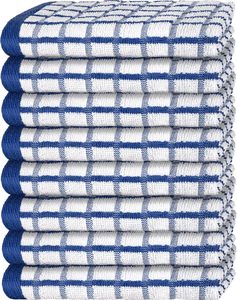 Paños de Cocina Clásicos Blancos Premium, Tejidos, Resistentes, Absorbentes, de Microfibra, 250gsm, Ecológicos, de Secado Rápido, 16x26 (Azul) - Product Image 1