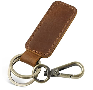 Porte-clés en cuir personnalisé, cuir noir, nouveau modèle, porte-clés en cuir avec logo gravé, porte-clés 100% cuir véritable - Product Image 3