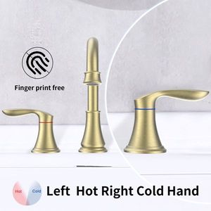 Rubinetto per lavabo a 2 maniglie, 8 pollici, finitura oro spazzolato, con beccuccio girevole a 360 gradi, per lavabo da bagno a 3 fori - Product Image 5