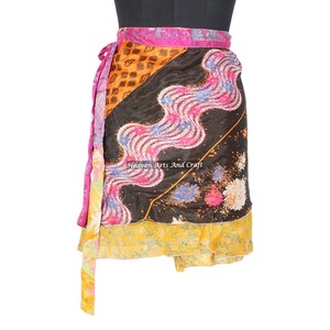 Indian Silk Sarong <b>Beach</b> Pareo <b>Wrap</b> Around Mini Skirt Women's Boho Print Casual <b>Beach</b> Mini Skirt <b>Wrap</b> Casual Summer Beachwear - Product Image 2