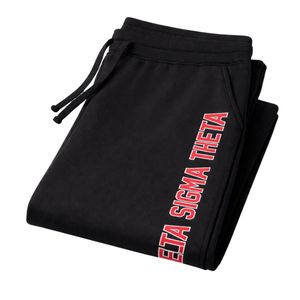 Delta Sigma Theta Black Sequins Patch Sweatpants for Women Comfortable Fit Premium Fabric Greek Sorority Apparel Casual Wear - Product Image 6