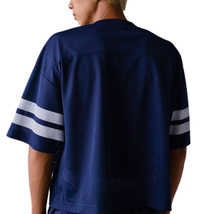 เสื้อฟุตบอลอเมริกันสีกรมท่า ระบายอากาศได้ดี แขนสั้น สำหรับฤดูร้อน พิมพ์ลายดิจิทัล สำหรับผู้ใหญ่ ใส่ได้ทั้งชายและหญิง - Product Image 2