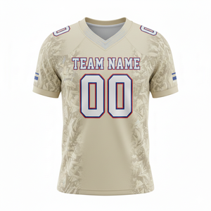 เสื้อฟุตบอลอเมริกันแบบกำหนดเองได้ สำหรับผู้ใหญ่ แขนสั้น ระบายอากาศ ป้องกันรังสียูวี ป้องกันแบคทีเรีย แห้งเร็ว ไซส์ใหญ่ คอวี 100% - Product Image 2