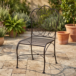 KHP <b>Victorian</b> Wrought Iron Garden Chair Weather Resistant Outdoor Furniture 1-Seater Customizable Made in Vietnam - Product Image 3