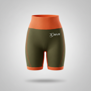 Shorts de sport pour femme, taille haute, sans couture, respirants, style streetwear, pour yoga, gym et fitness, avec effet scrunch et compression push-up fessier - Product Image 1