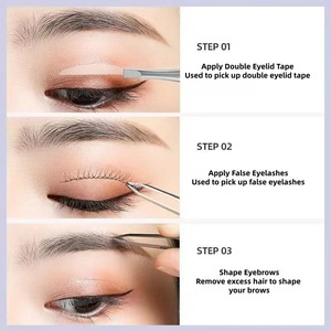Pinzas de Cejas Modernas de Acero Inoxidable Hechas a Mano, Diseño de Punta Inclinada, Duraderas, Precisas, 4 Piezas - Product Image 5