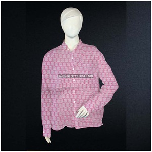 Designer Hand Block Printed <b>Shirt</b> <b>Women</b> Western Wear <b>Shirt</b> Puff Full Sleeve <b>Shirt</b> India & Pakistan Clothing - Product Image 4