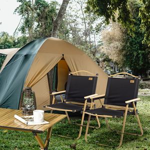 Set di 2 Sedie da Campeggio Pieghevoli Portatili in Oxford, Leggere, Nere, Arredamento da Esterno per Festival, Pesca, Spiaggia, Personalizzabili - Product Image 2
