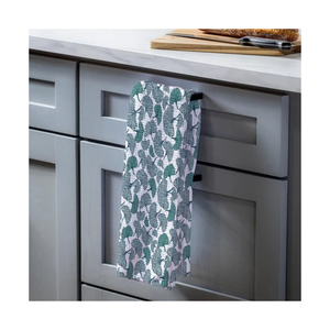 Serviettes de cuisine en coton 100% pour la maison, motif bleu poisson durable, tissage écossais, séchage rapide, super absorbantes, en tissu éponge, grand format carré 50x60cm - Product Image 6