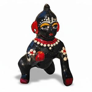 Murti de Gopal de bronce tradicional hecho a mano, con diseño de naturaleza muerta, para la decoración del hogar y la sala de Puja en Diwali - Product Image 4