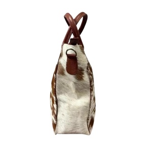 Sac fourre-tout en cuir véritable à poils, qualité export, tendance, grande capacité pour femme, couleur unie, fermeture éclair, vente en gros LHTB-0113 - Product Image 2