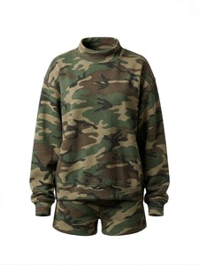 Sudadera de cuello redondo extragrande de alta calidad para mujer, de algodón grueso, estilo urbano de cintura media con bordado frontal - Product Image 1