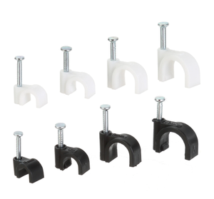 Wholesale 4mm to 40mm Black White R Type <b>Round</b> Wire Wall Plastic Square Clip U Shape Nail Cable Clip Pipe Wall Hanging PVC Pipe - Product Image 2