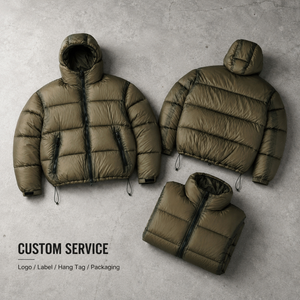 Chaqueta Acolchada con Capucha Personalizada para Hombre, Estilo Urbano, Invierno, Gruesa, con Relleno de Poliéster, Cierre de Cremallera, OEM ODM - Product Image 2
