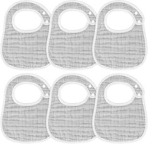 Ensemble de bavoirs pour bébé en mousseline de bambou 95% et élasthanne 5% - Bavoirs flexibles et écologiques pour bébés de 0 à 24 mois - Product Image 1