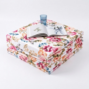 Floral Printed Square Tablecloth Elegant Reusable Cloth <b>Table</b> <b>Cover</b> for Home Dining Room - Product Image 1