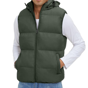 Men Sleeveless Winter Puffer Vest Quilted Lightweight Jacket Warm Body <b>Warmer</b> Outdoor Casual Windproof OEM Supplier - Product Image 1