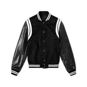 Unisex <b>Winter</b> Varsity <b>Jacket</b> Men's Fashionable Plus Size Letterman Baseball <b>Jacket</b> Sheep Embroidery Logo Button Leather Sleeves - Product Image 3